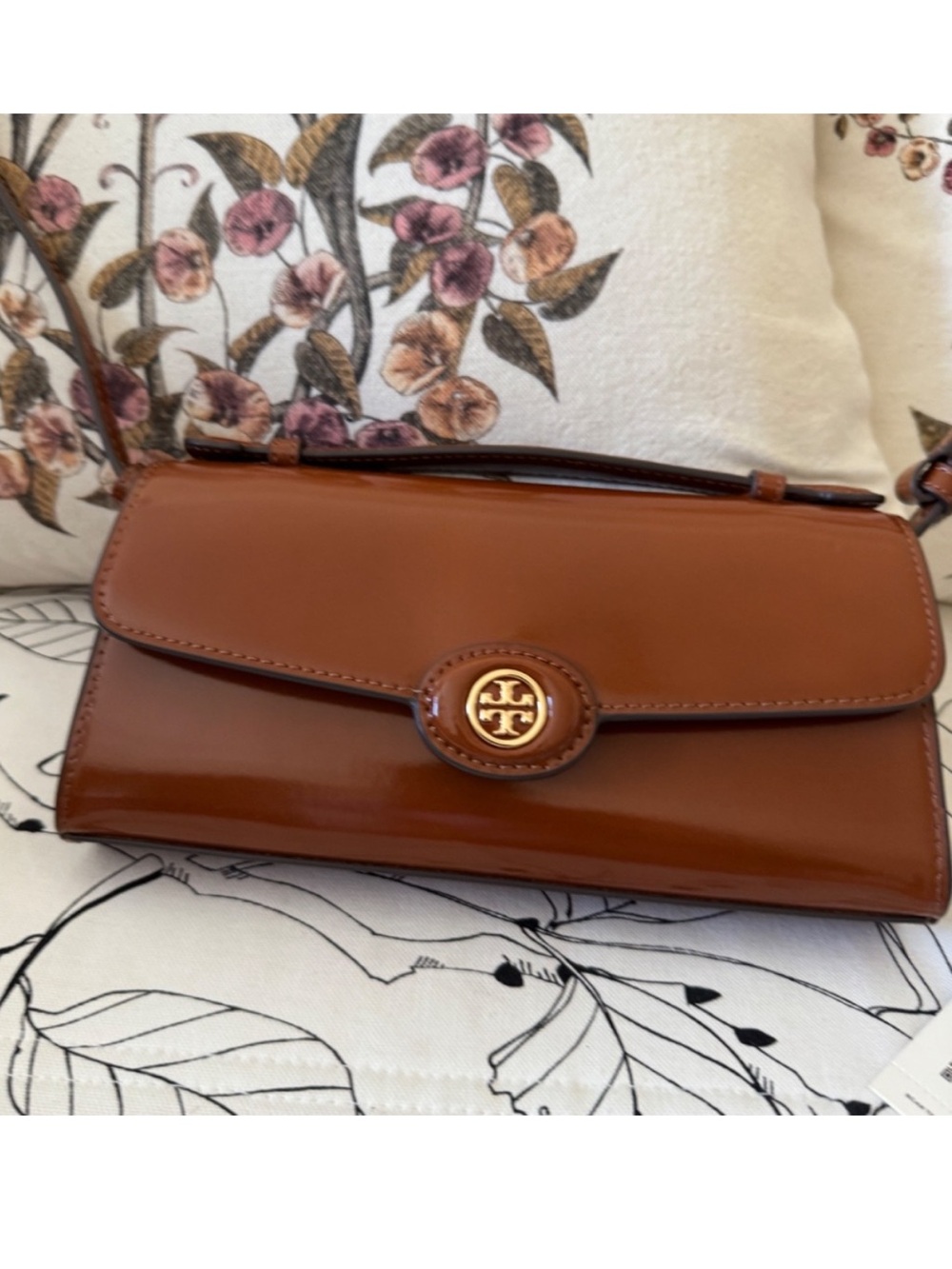TORY BURCH Cognac Leather Top Handle Bag and Crossbody